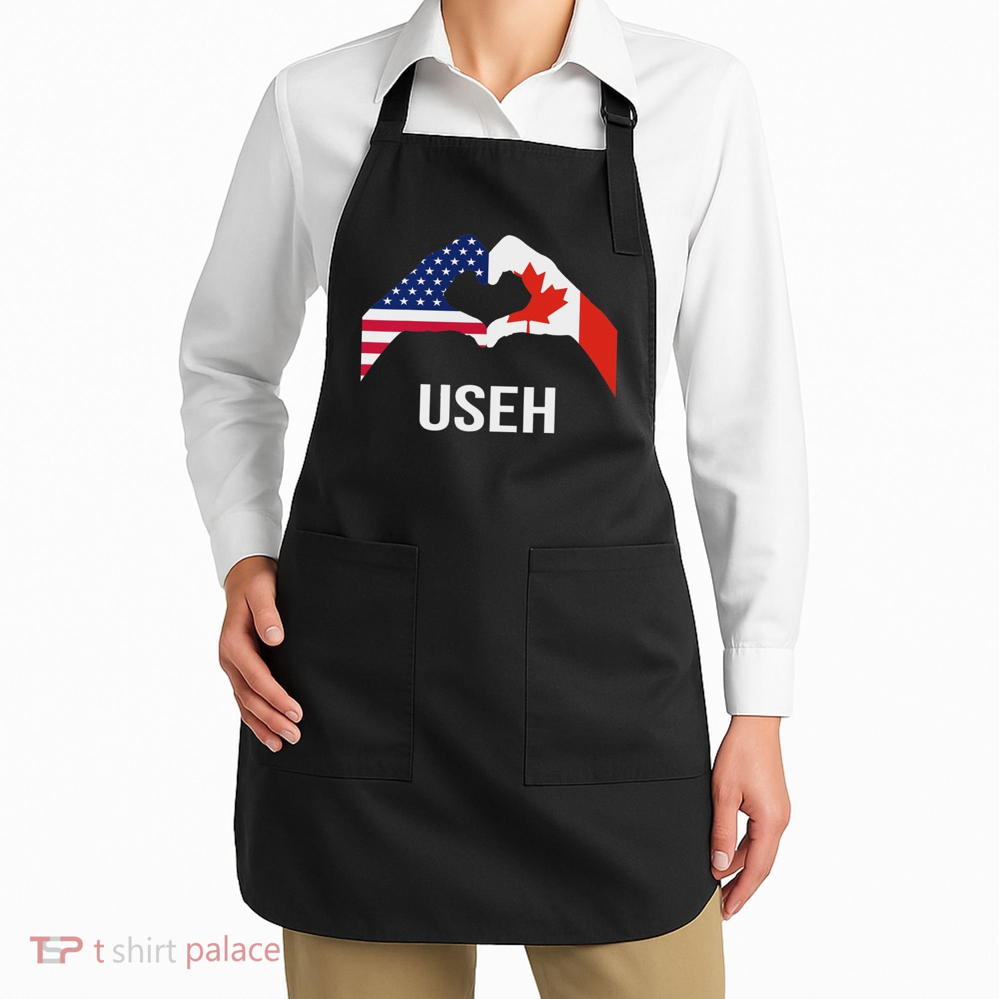 Funny Canada American Flag Us Eh Apron