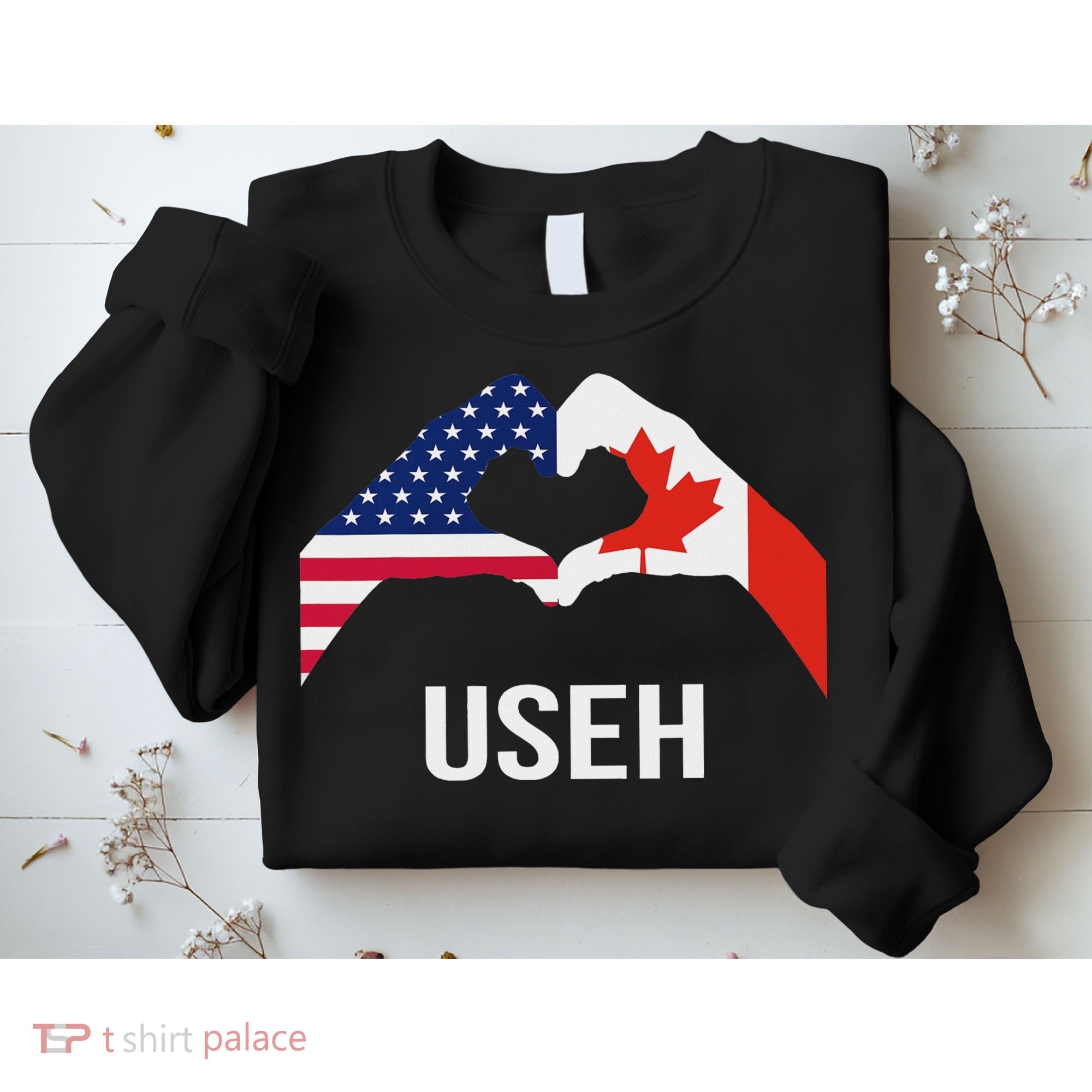 Funny Canada American Flag Us Eh Sweatshirt