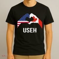 Funny Canada American Flag Us Eh T-Shirt thumb 3