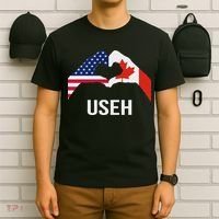Funny Canada American Flag Us Eh T-Shirt thumb 6
