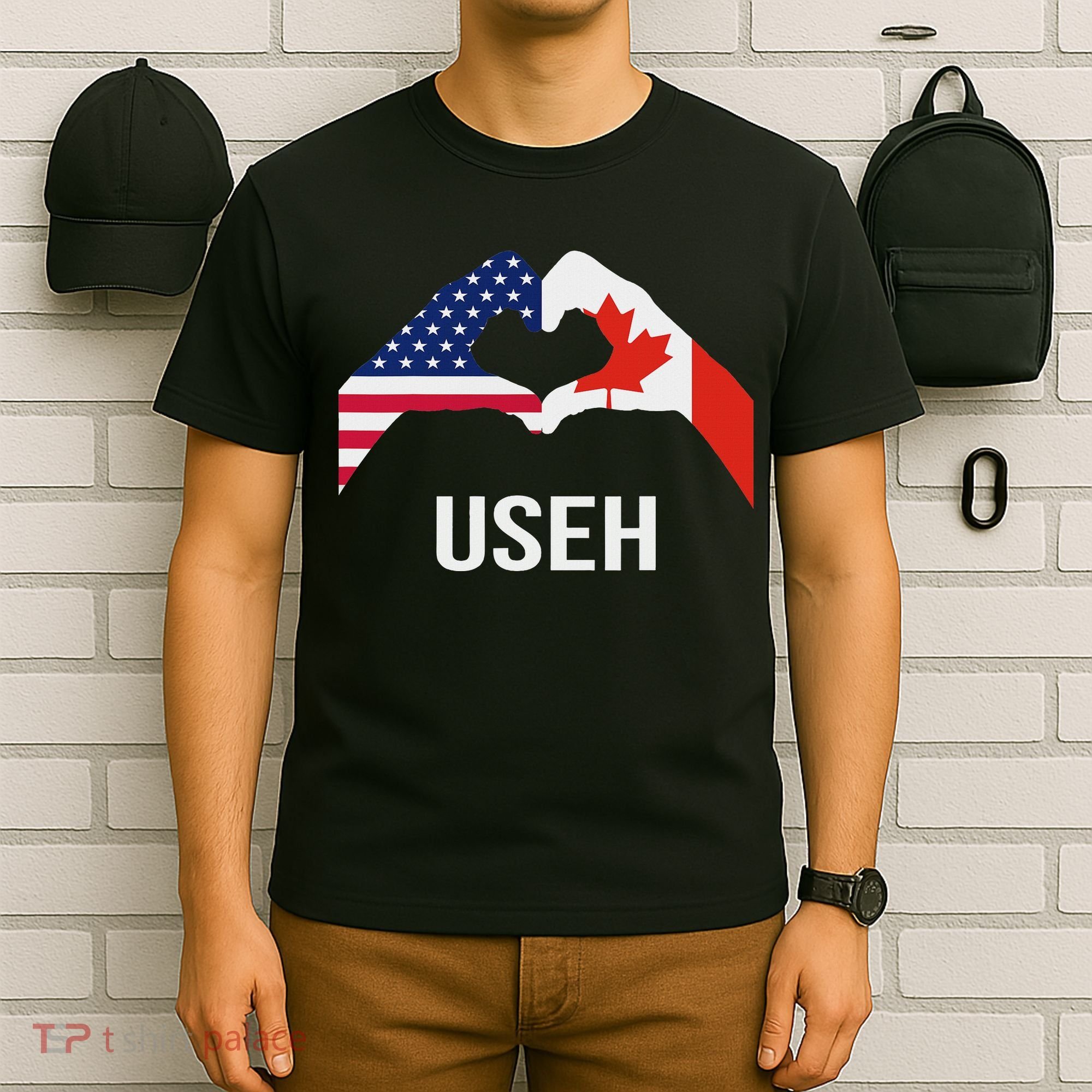Funny Canada American Flag Us Eh T-Shirt