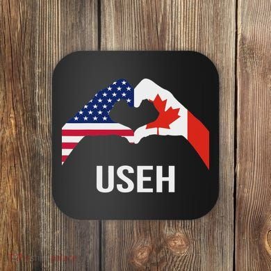 Funny Canada American Flag Us Eh Coaster