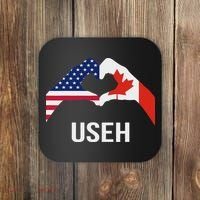 Funny Canada American Flag Us Eh Coaster thumb 0