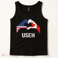 Funny Canada American Flag Us Eh Tank Top thumb 2