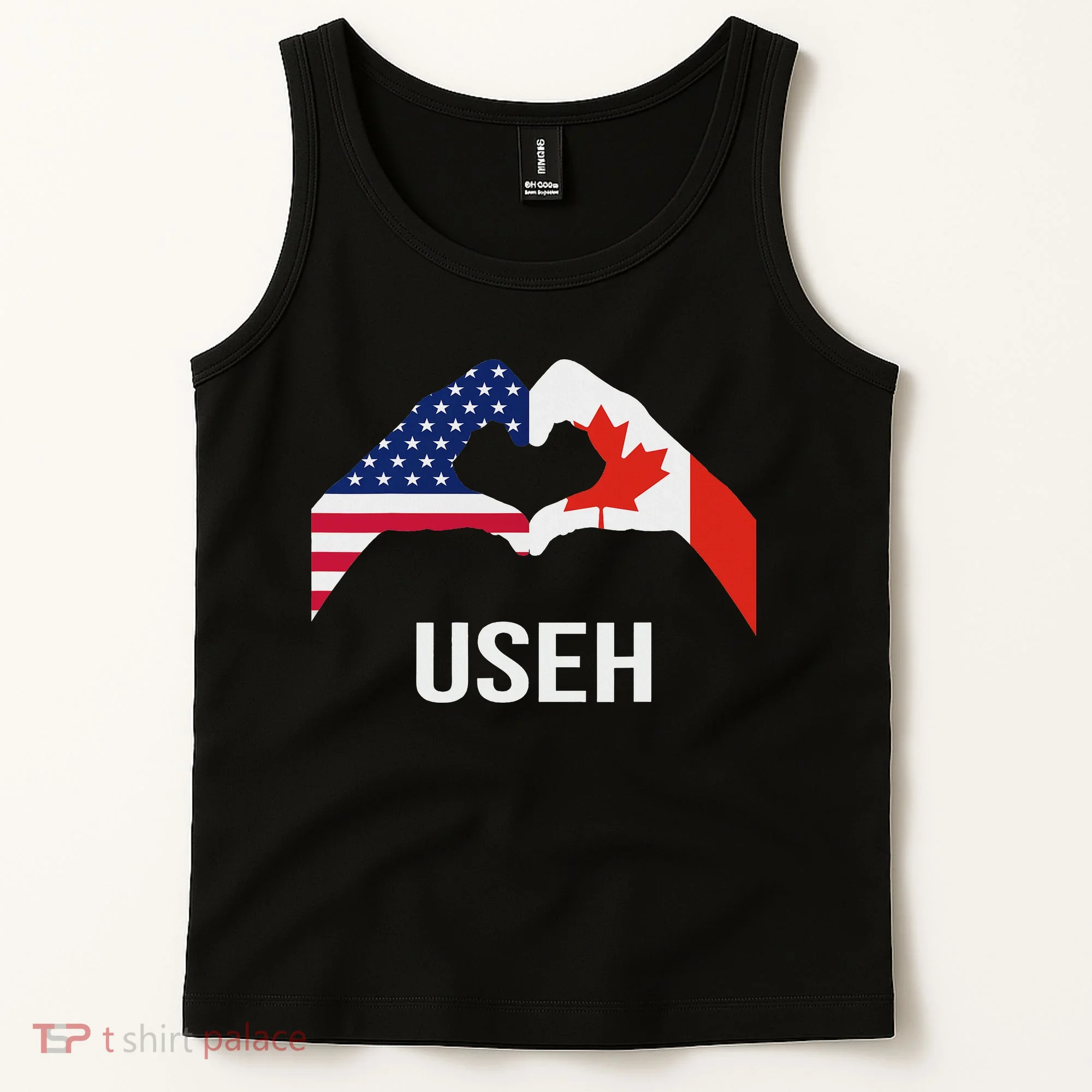 Funny Canada American Flag Us Eh Tank Top