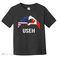 Funny Canada American Flag Us Eh Toddler T-Shirt thumb 0