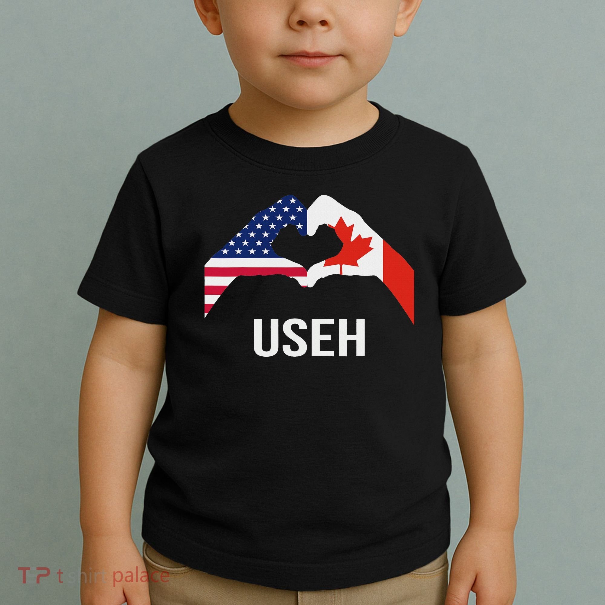 Funny Canada American Flag Us Eh Toddler T-Shirt