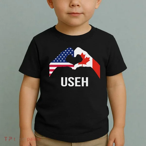 Funny Canada American Flag Us Eh Toddler T-Shirt