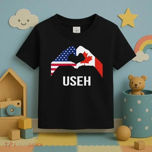 Funny Canada American Flag Us Eh Toddler T-Shirt