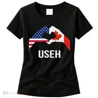Funny Canada American Flag Us Eh Women's T-Shirt thumb 0