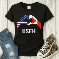 Funny Canada American Flag Us Eh Women's T-Shirt thumb 3