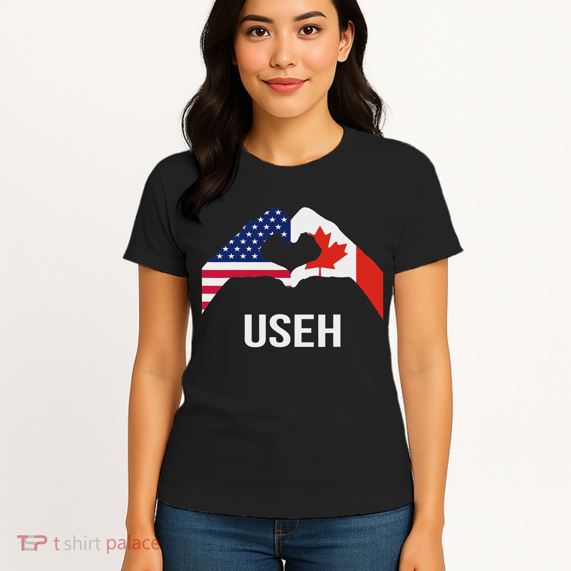 Funny Canada American Flag Us Eh Women's T-Shirt