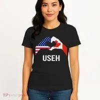 Funny Canada American Flag Us Eh Women's T-Shirt thumb 4