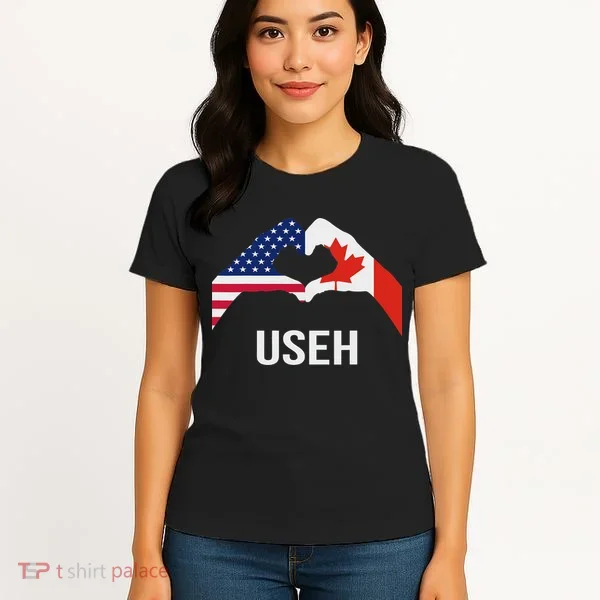 Funny Canada American Flag Us Eh Women's T-Shirt