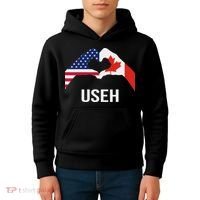 Funny Canada American Flag Us Eh Kids Hoodie thumb 4