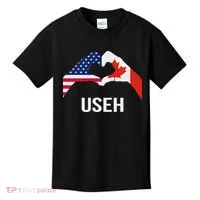 Funny Canada American Flag Us Eh Kids T-Shirt thumb 0