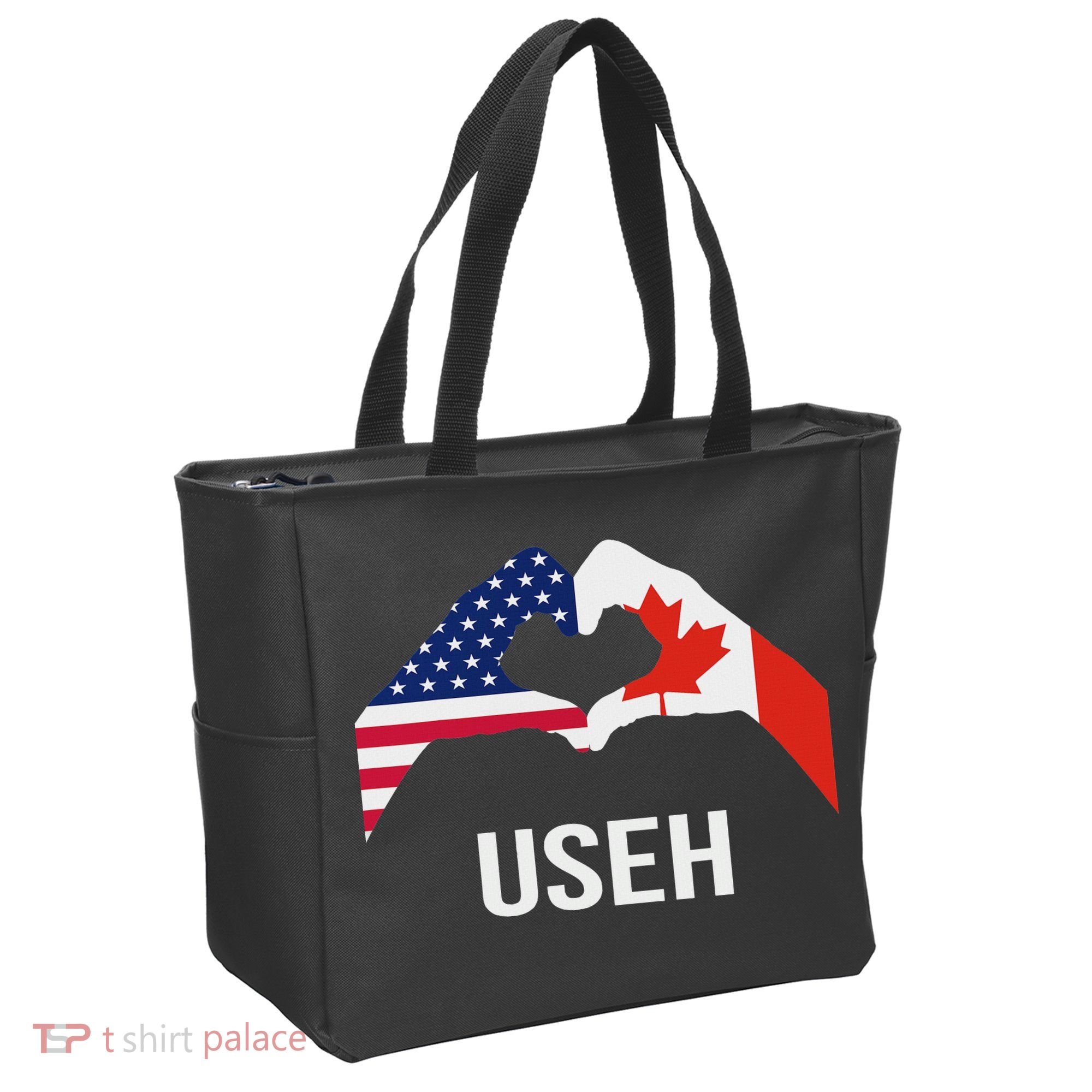 Funny Canada American Flag Us Eh Tote Bag