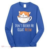Funny Cat And Coffee Lover  Long Sleeve Shirt thumb 0