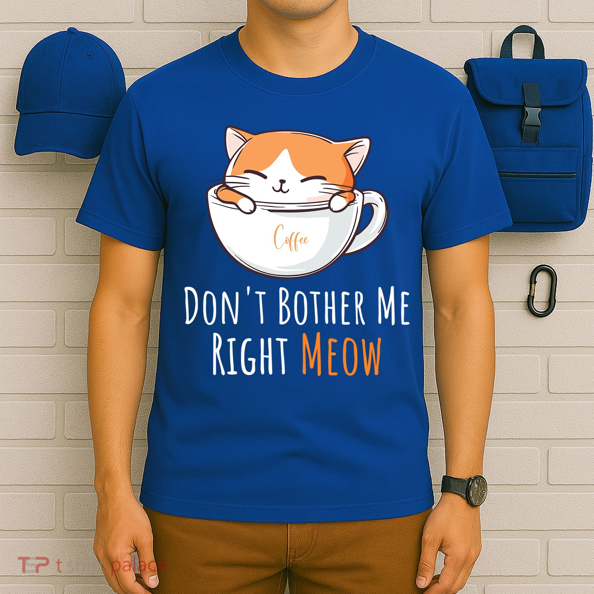 Funny Cat And Coffee Lover  T-Shirt