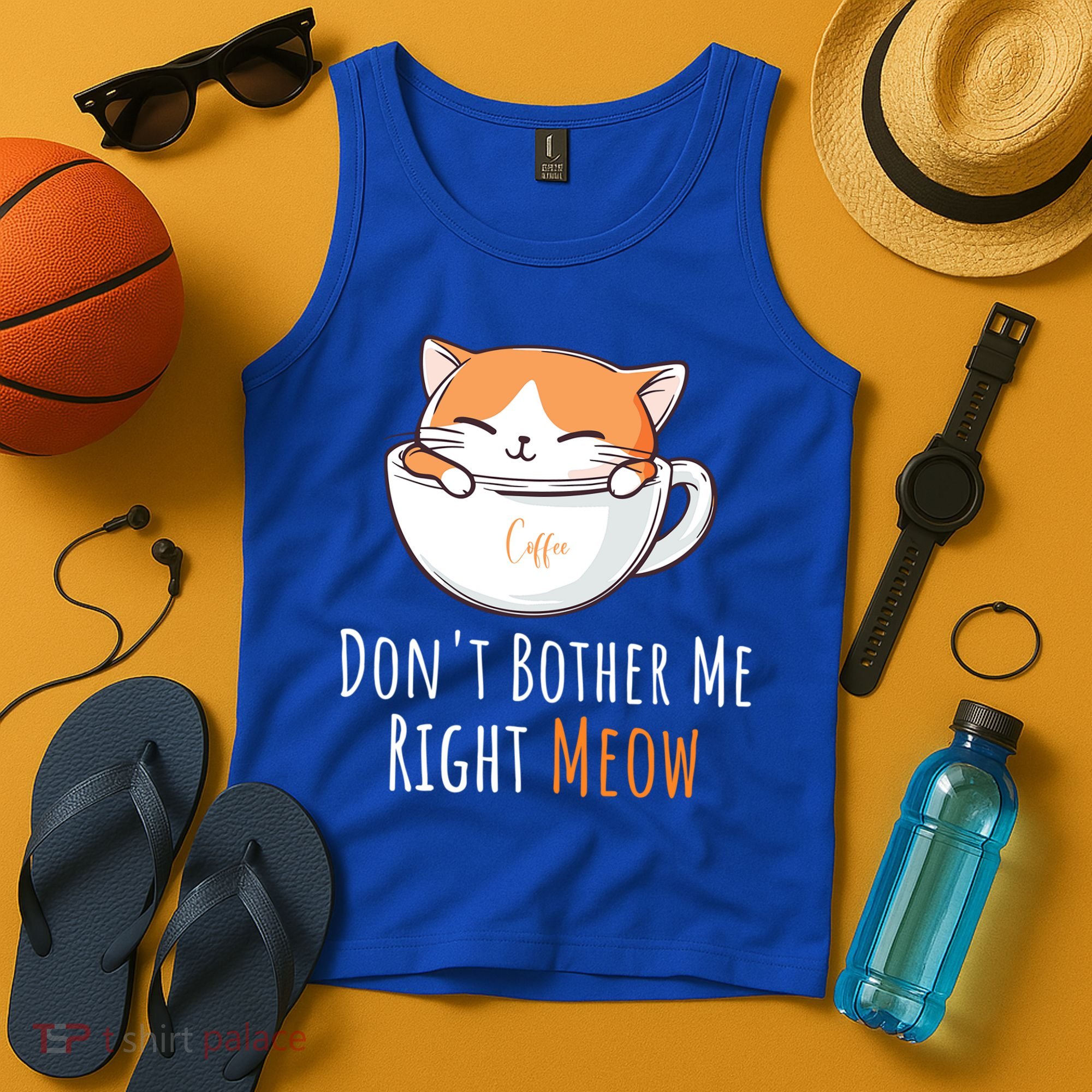 Funny Cat And Coffee Lover  Tank Top