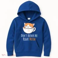 Funny Cat And Coffee Lover  Kids Hoodie thumb 0