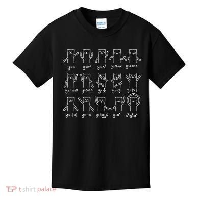 Funny Cat And Math Cat And Algebra Lover Cat Kids T-Shirt