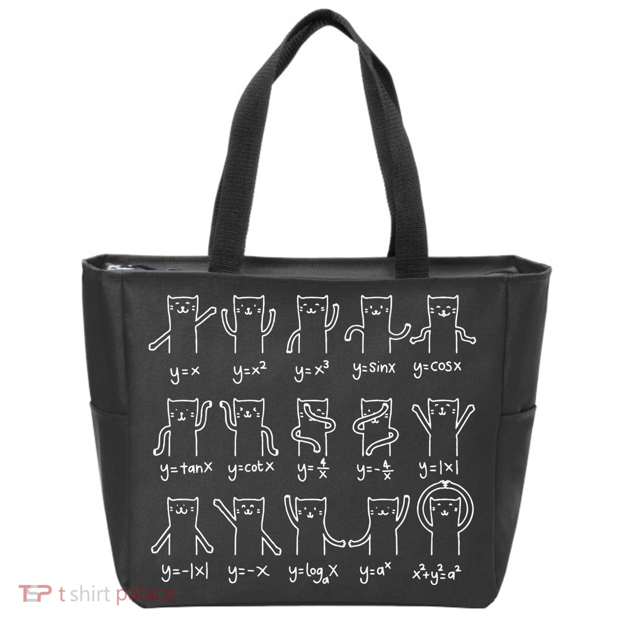 Funny Cat And Math Cat And Algebra Lover Cat Tote Bag