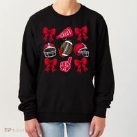 Football Coquette Bow Football Cheer Lover Women's Sweatshirt thumb 0