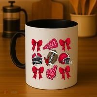 Football Coquette Bow Football Cheer Lover Coffee Mug thumb 4