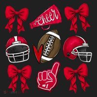 Football Coquette Bow Football Cheer Lover Tumbler thumb 3