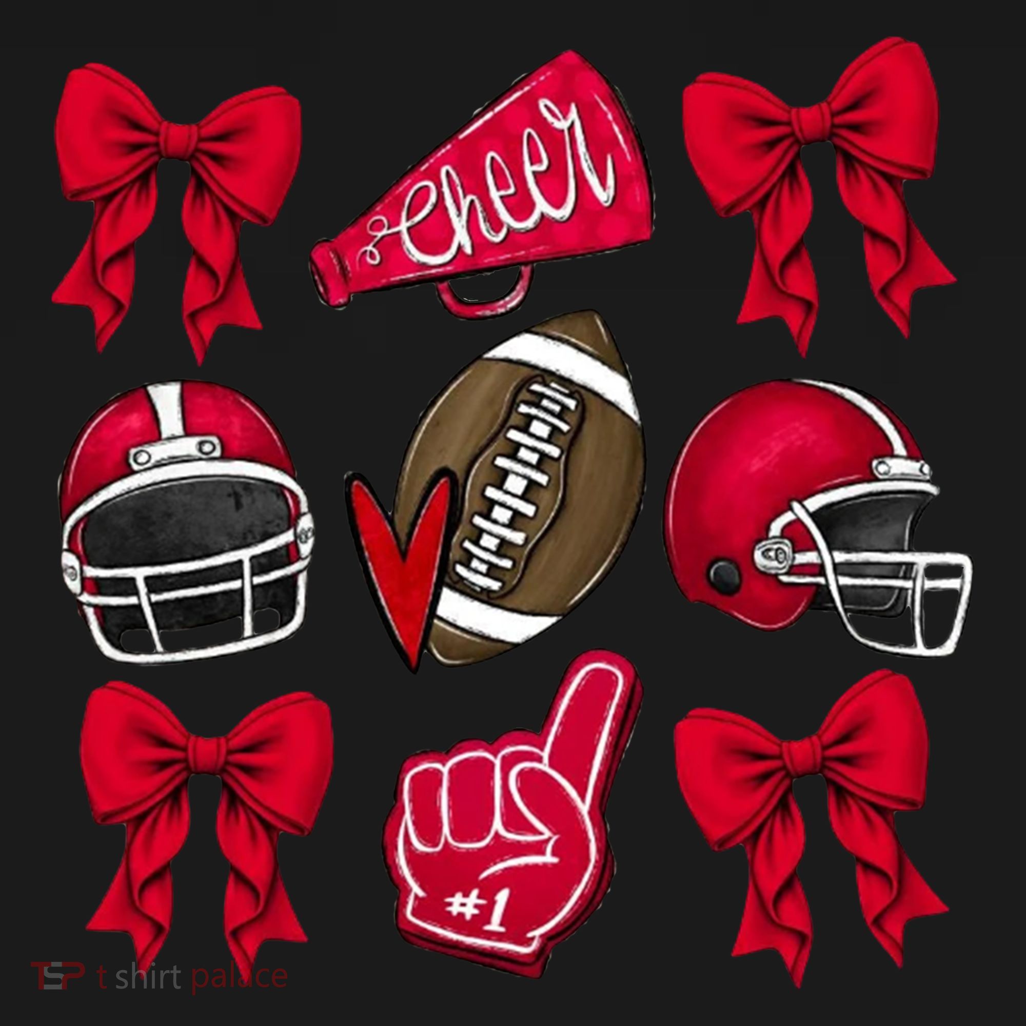 Football Coquette Bow Football Cheer Lover Mousepad