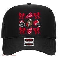Football Coquette Bow Football Cheer Lover Hat thumb 0