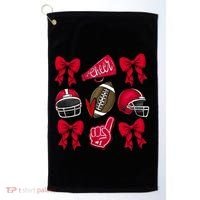 Football Coquette Bow Football Cheer Lover Golf Towel thumb 0