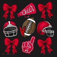 Football Coquette Bow Football Cheer Lover Visor thumb 3