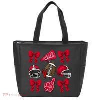 Football Coquette Bow Football Cheer Lover Tote Bag thumb 0