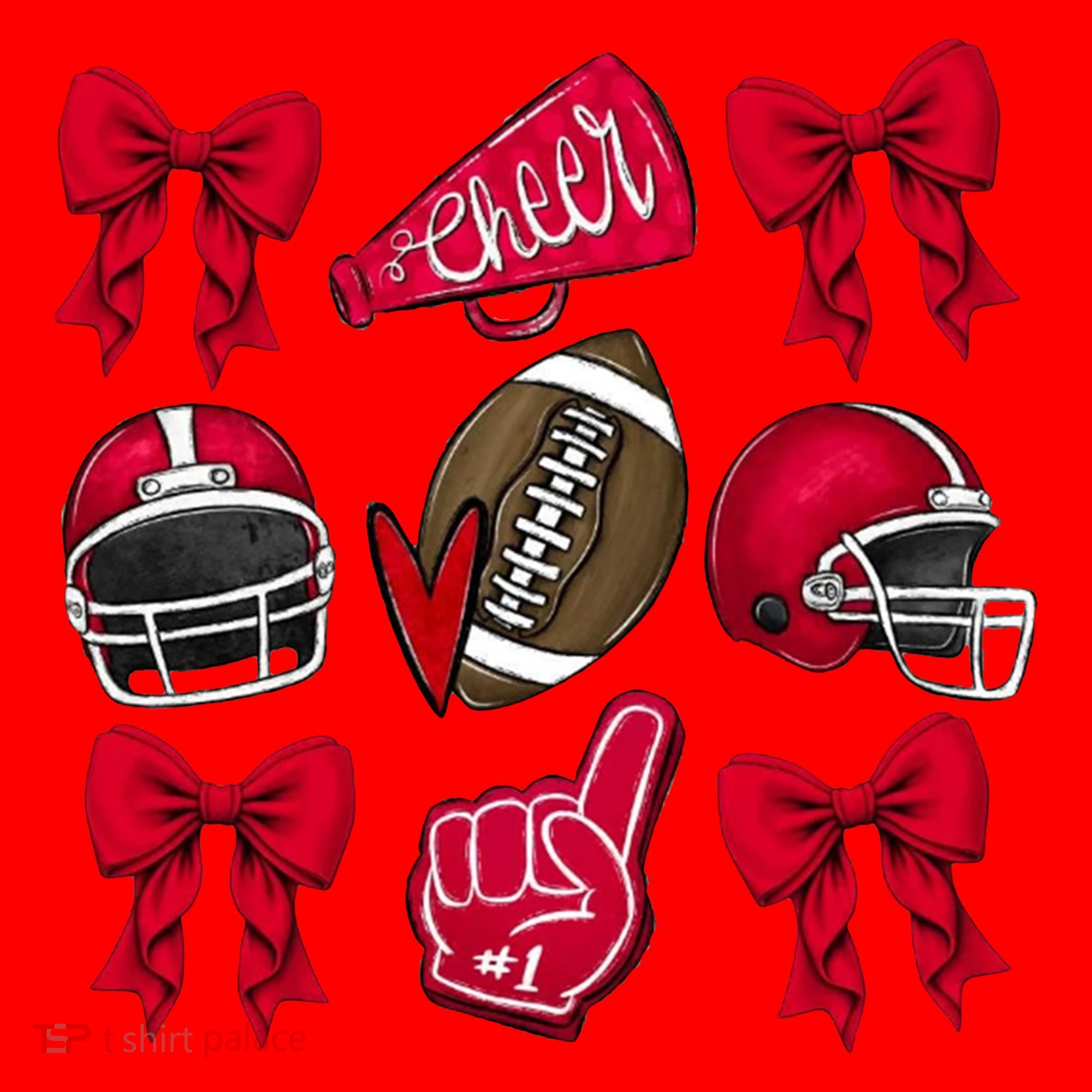 Football Coquette Bow Football Cheer Lover Santa Hat