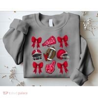 Football Coquette Bow Football Cheer Lover Sweatshirt thumb 2