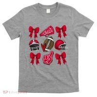 Football Coquette Bow Football Cheer Lover T-Shirt thumb 0