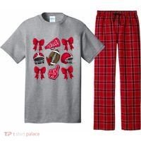 Football Coquette Bow Football Cheer Lover Pajama Set thumb 0