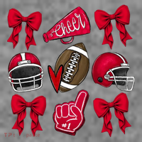 Football Coquette Bow Football Cheer Lover Women's Hoodie thumb 2