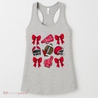 Football Coquette Bow Football Cheer Lover Women's Tank Top thumb 0