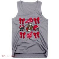 Football Coquette Bow Football Cheer Lover Tank Top thumb 0