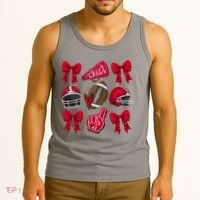 Football Coquette Bow Football Cheer Lover Tank Top thumb 3