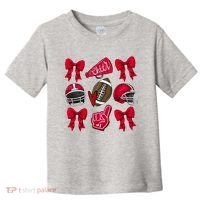Football Coquette Bow Football Cheer Lover Toddler T-Shirt thumb 0