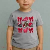 Football Coquette Bow Football Cheer Lover Toddler T-Shirt thumb 2