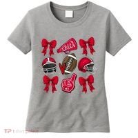 Football Coquette Bow Football Cheer Lover Women's T-Shirt thumb 0
