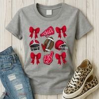 Football Coquette Bow Football Cheer Lover Women's T-Shirt thumb 3