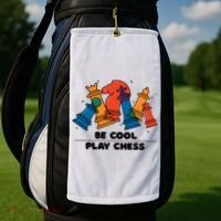 Funny Chess Be Cool Play Chess Golf Towel thumb 2
