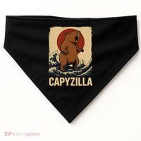 Funny Capybara Boy Girl Capyzilla  USA-Made Doggie Bandana thumb 0