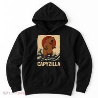 Funny Capybara Boy Girl Capyzilla  Hoodie thumb 0